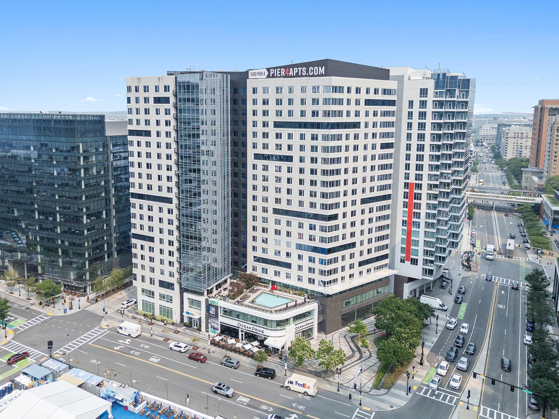 100 Pier 4 Boston luxury apartment interior with floor-to-ceiling windows - Seaport rentals