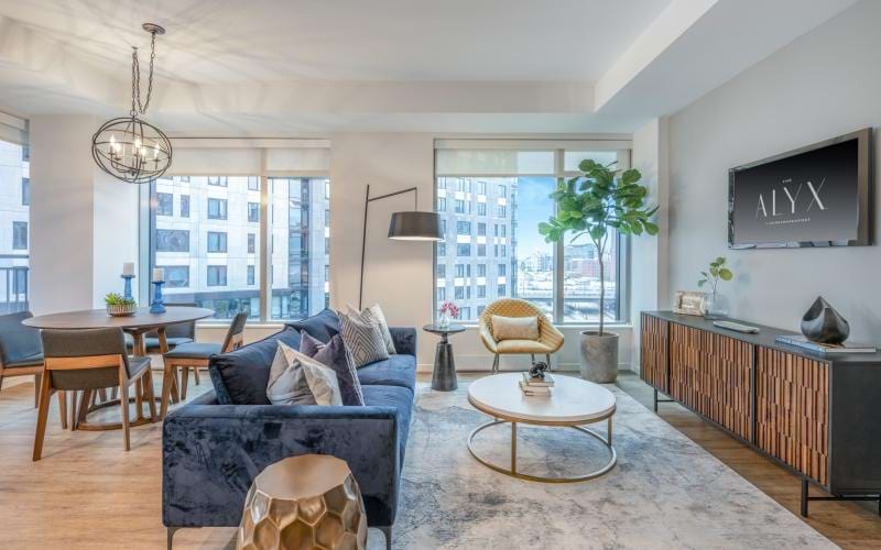 The Alyx Seaport Boston luxury apartment - Designer Living Room