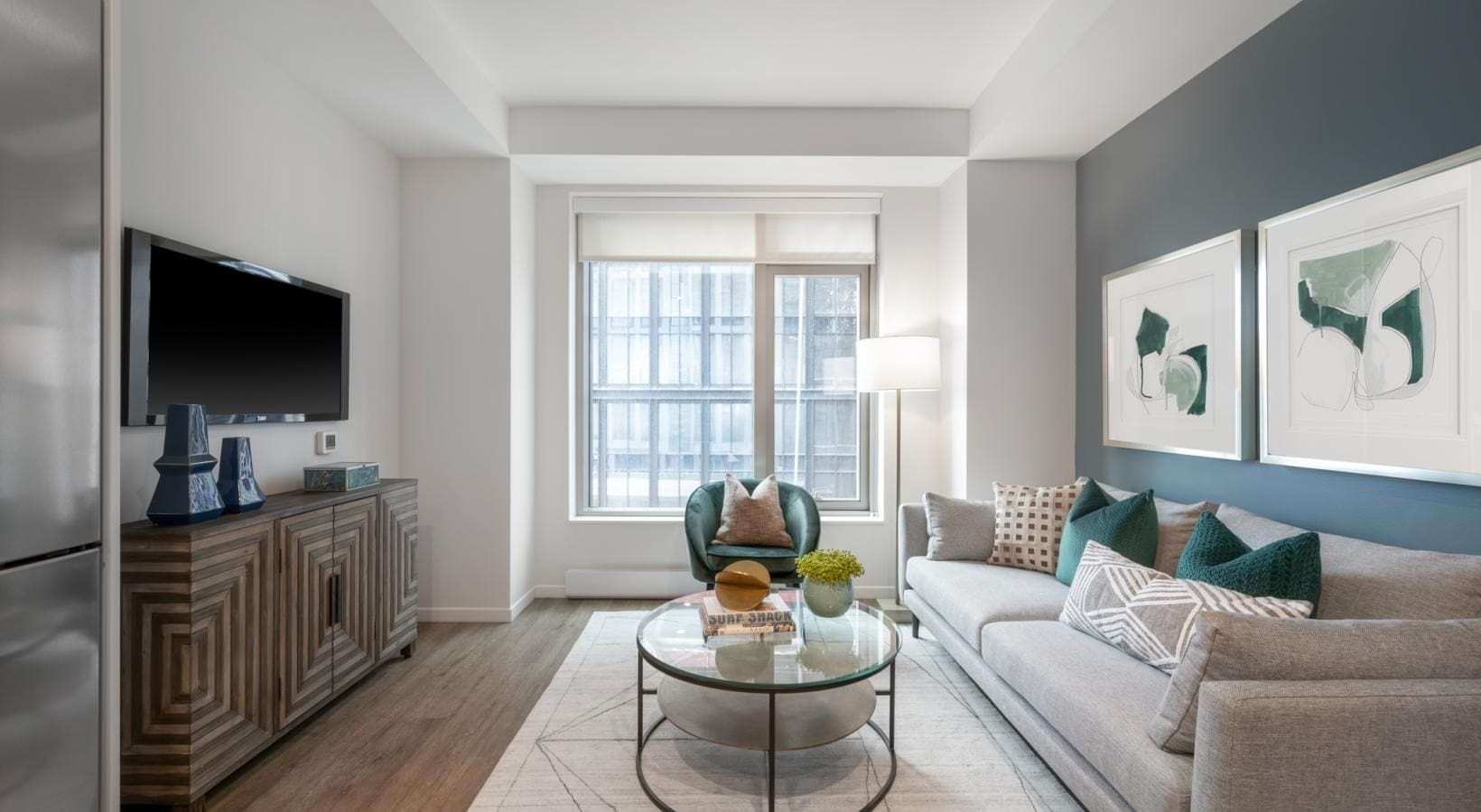 The Alyx Seaport Boston luxury apartment - Living Room