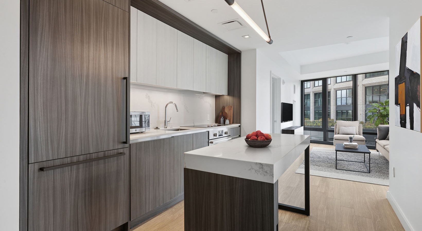 The Metlo Boston luxury apartment - Gourmet Kitchen with Living Room