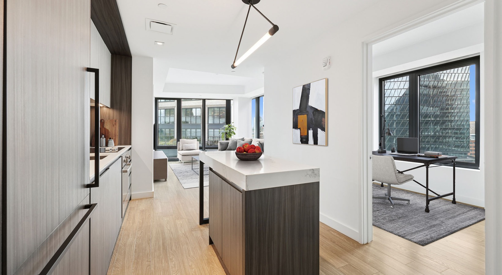 The Metlo Boston luxury apartment - Open Kitchen & Home Office