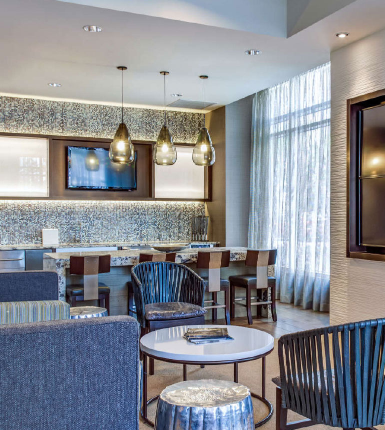 Park Lane Seaport Boston luxury apartment - Resident Lounge with Bar