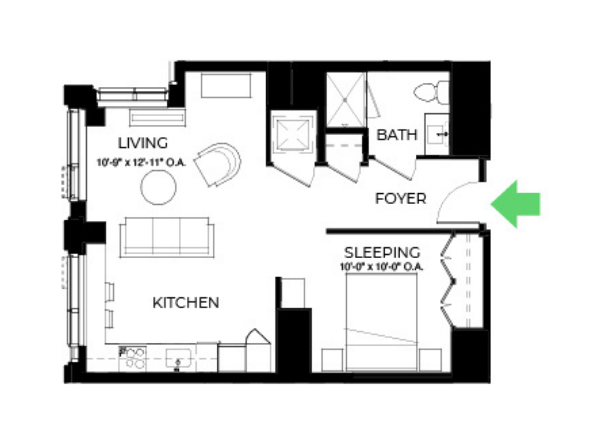 The Alyx Seaport Studio floor plan SD31 — 131 Seaport Blvd luxury apartments Seaport District Boston