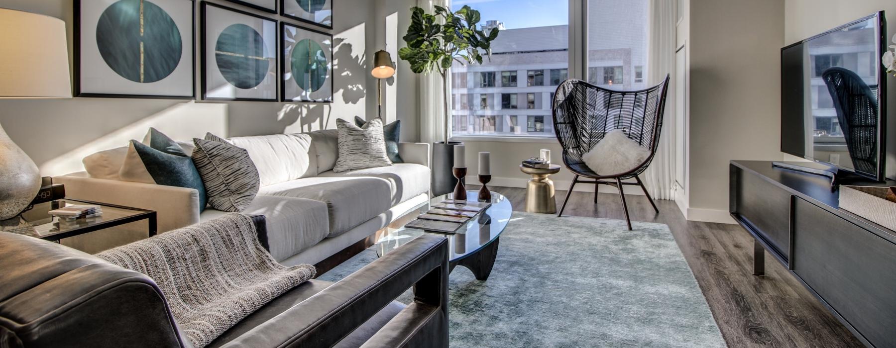 VIA Seaport Boston luxury apartment - Living Room