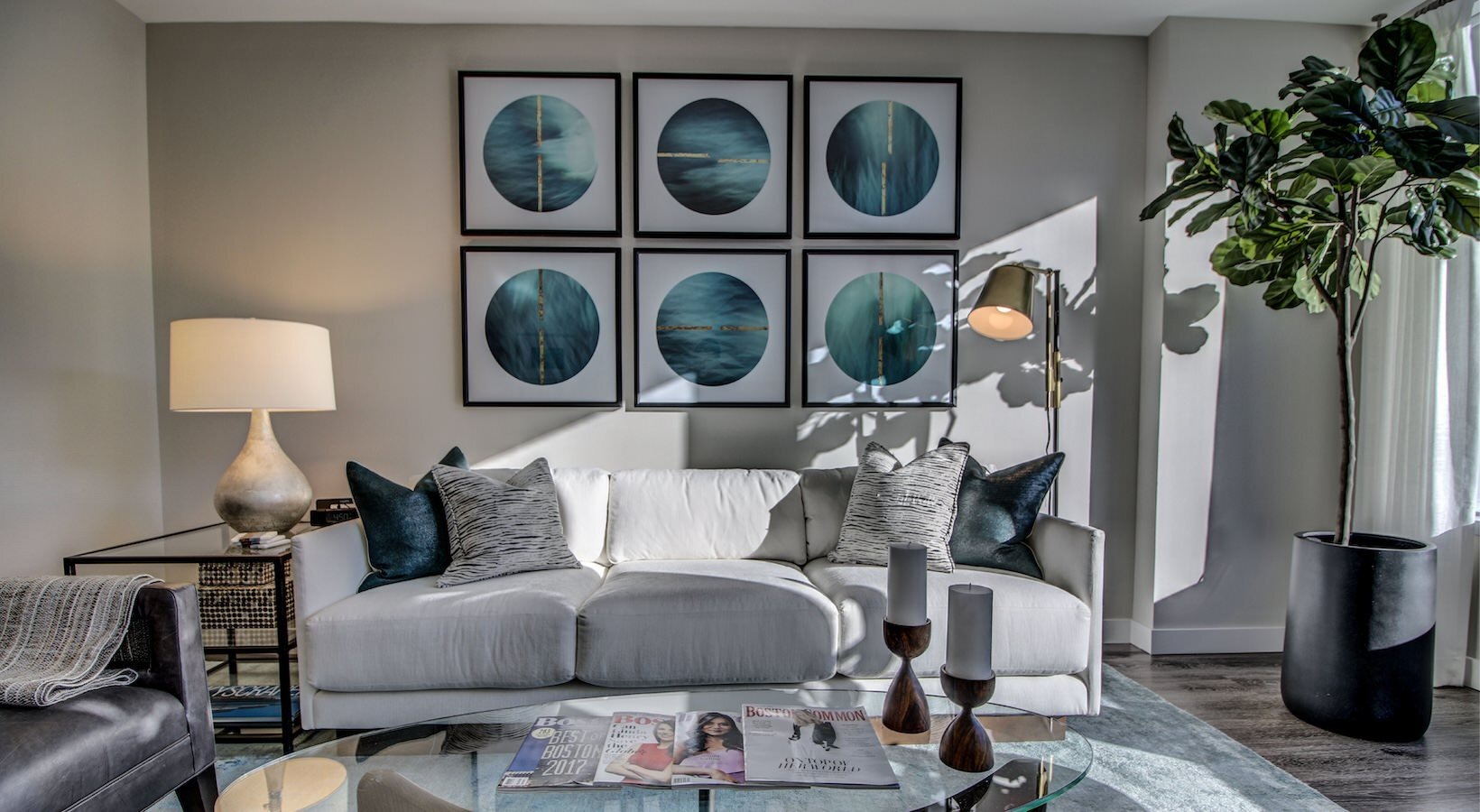 VIA Seaport Boston luxury apartment - Designer Living Room