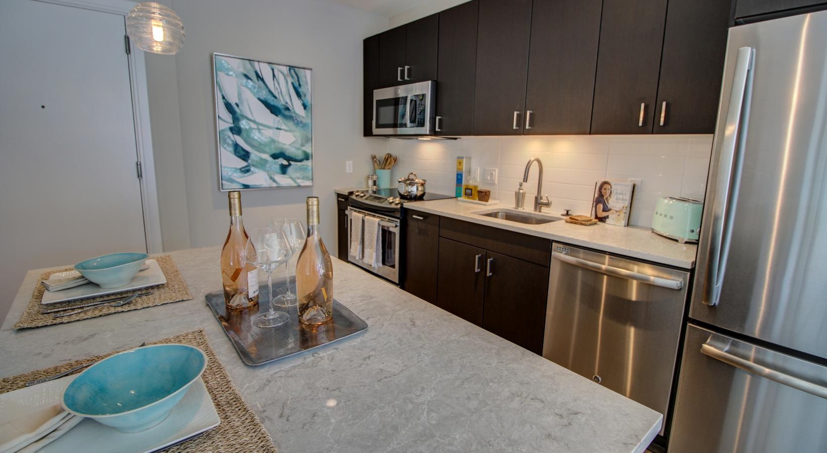 VIA Seaport Boston luxury apartment - Gourmet Kitchen