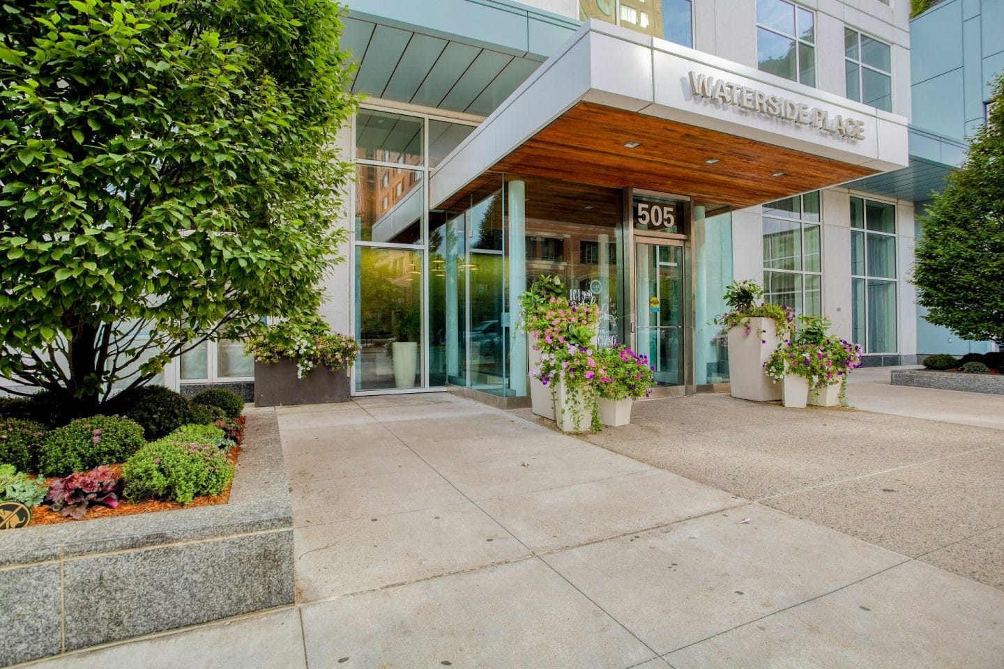 Waterside Place Seaport Boston luxury apartment - Building Entrance at 505 Congress St